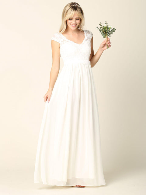 Long Cap Sleeve Mother of the Bride Formal Dress Sale by Eva Fashion – alternate view 6