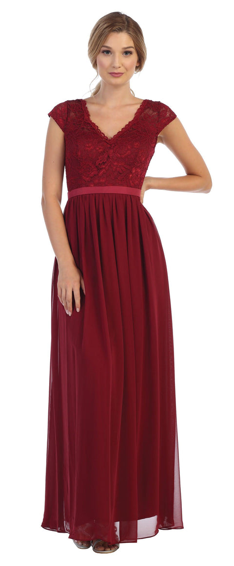 Long Cap Sleeve Mother of the Bride Formal Dress Sale by Eva Fashion – alternate view 8
