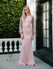 Fitted Long Dress with Beaded Puff Sleeves by Nox Anabel Y410