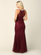 Formal Long Fitted Halter Lace Chiffon Dress