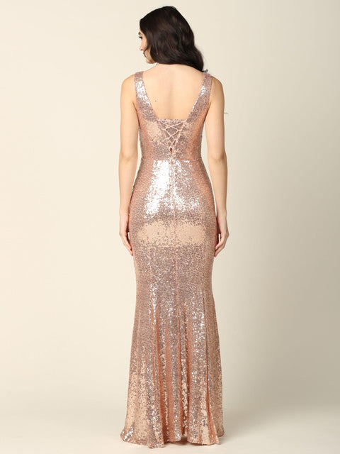 Formal Long Fitted Sleeveless Prom Dress