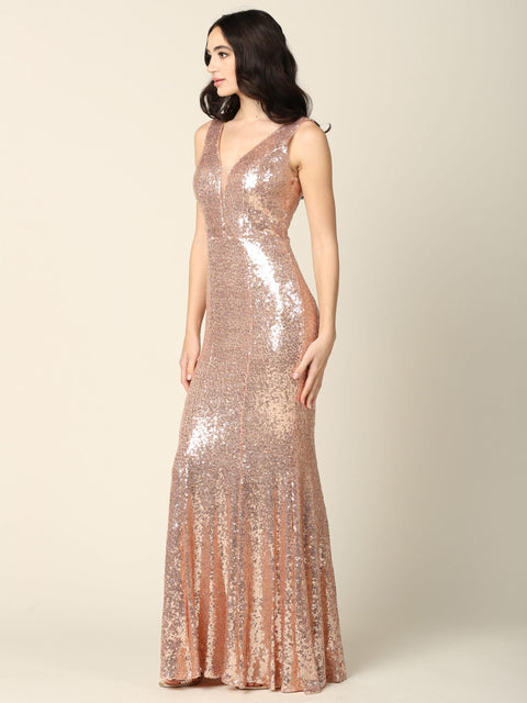 Formal Long Fitted Sleeveless Prom Dress