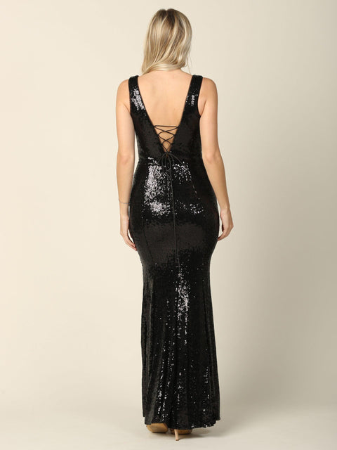 Formal Long Fitted Sleeveless Prom Dress