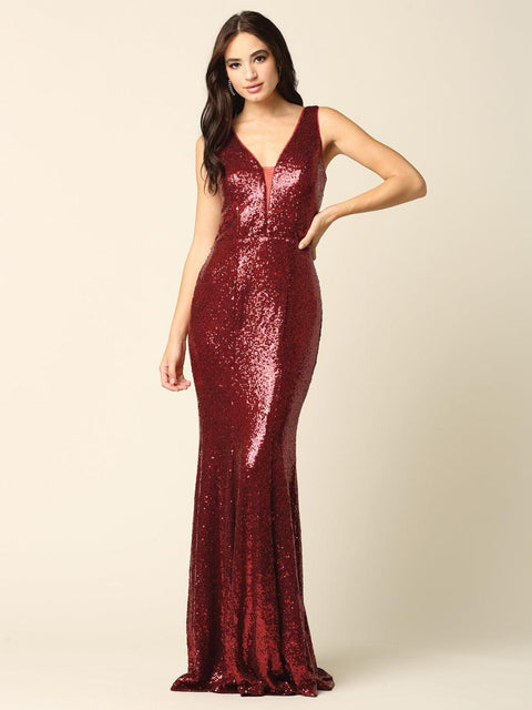 Formal Long Fitted Sleeveless Prom Dress