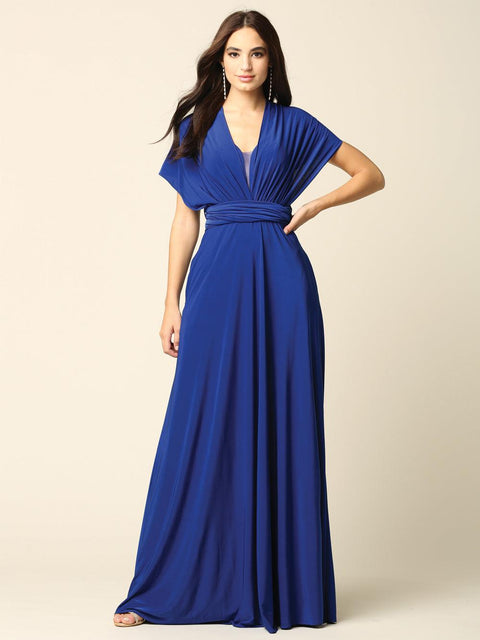 Long Formal Convertible Wrap Bridesmaids  Dress
