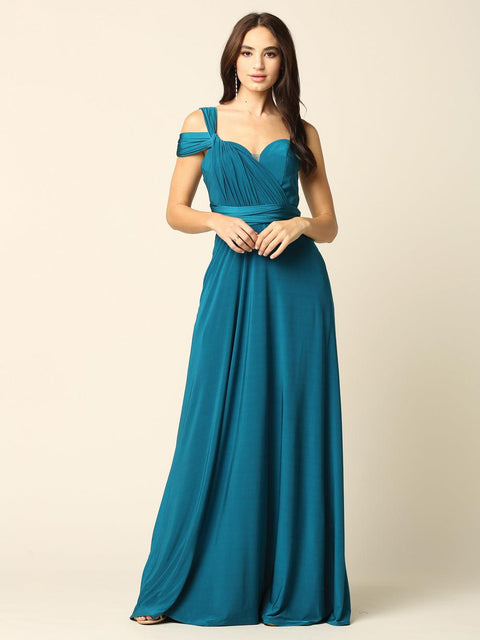 Long Formal Convertible Wrap Bridesmaids  Dress