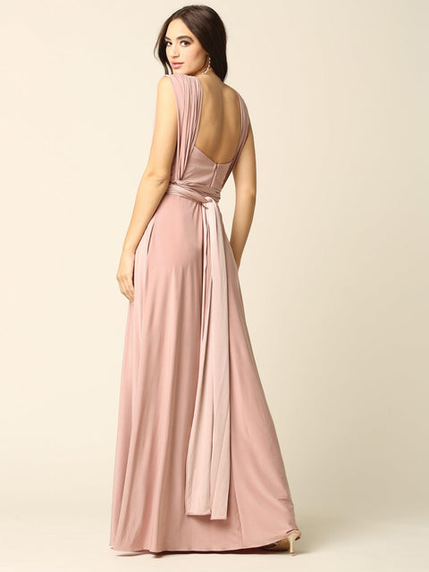 Long Formal Convertible Wrap Bridesmaids  Dress