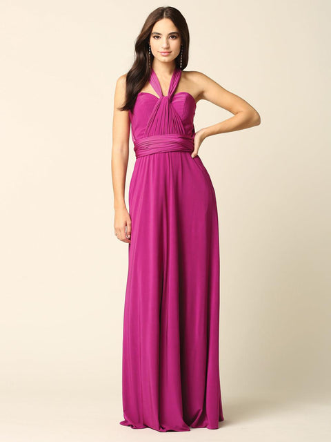 Long Formal Convertible Wrap Bridesmaids  Dress