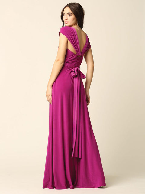Long Formal Convertible Wrap Bridesmaids  Dress