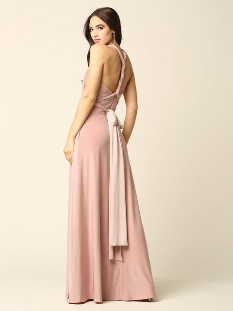 Long Formal Convertible Wrap Bridesmaids  Dress