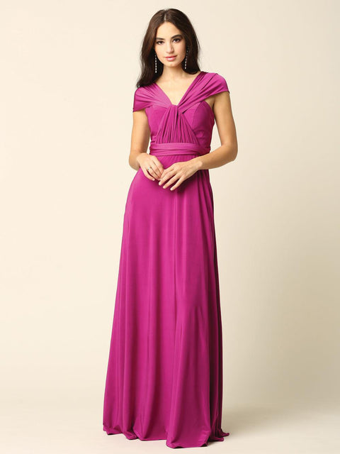 Long Formal Convertible Wrap Bridesmaids  Dress