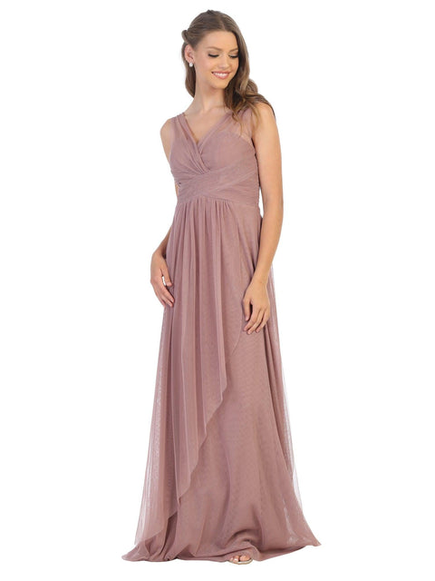 Long Sleeveless Formal Bridesmaids Tulle Dress