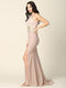Metallic Long Formal Fitted Halter Prom Dress