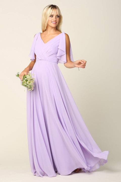 Bridesmaids and Wedding Dresses with Long Formal Flutter Sleeves