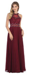 Formal Long Halter Chiffon Bridesmaids Dress