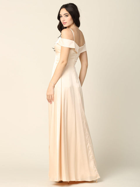 Long Formal Off Shoulder Bridesmaid and Wedding Gown