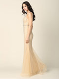 Sleeveless Long Formal Fitted Prom Gown