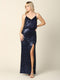 Formal Long Spaghetti Strap Fitted Evening Dress