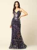 Formal Long Spaghetti Strap Fitted Prom Dress
