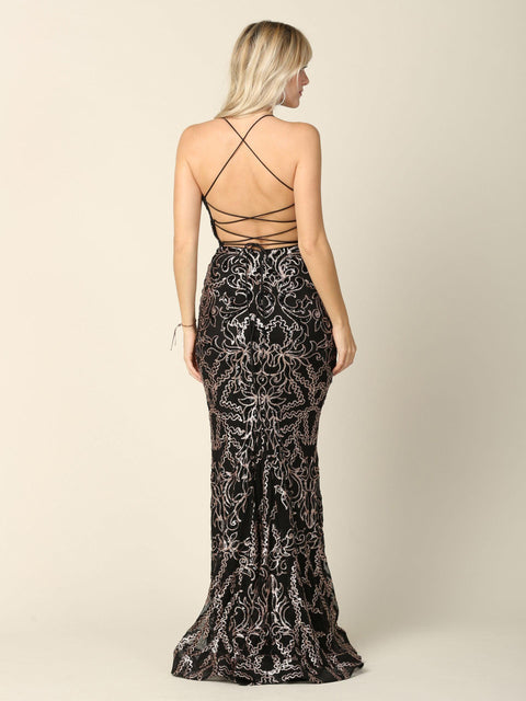 Formal Long Spaghetti Strap Fitted Prom Dress