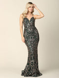 Formal Long Spaghetti Strap Fitted Prom Dress