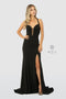 Front Lace-Up Long Dress with Leg Slit by Nox Anabel M133
