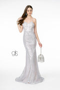 Elizabeth K GL2936: Long Mermaid Dress in Glitter Mesh