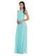 Long Halter Pleated Bridesmaids Dress