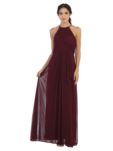 Bridesmaids Dress with Long Halter Tie Back