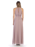 Bridesmaids Dress with Long Halter Tie Back