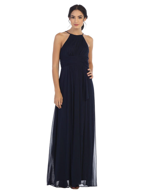 Bridesmaids Dress with Long Halter Tie Back