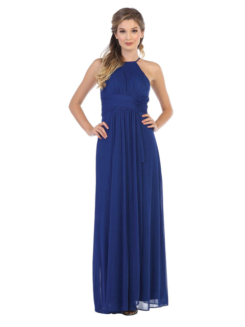Bridesmaids Dress with Long Halter Tie Back