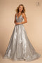 Long Illusion V-Neck Sequin Dress by Elizabeth K GL2652