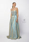 Metallic Long Dress with Illusion Neckline by Nox Anabel M271