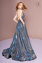 Long Iridescent Glitter Halter Dress with Pockets by Elizabeth K GL2707