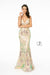 Long Iridescent Sequin Print Mermaid Dress by Elizabeth K GL1845