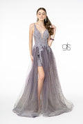 Long Lace Applique A-line Dress by Elizabeth K GL1807