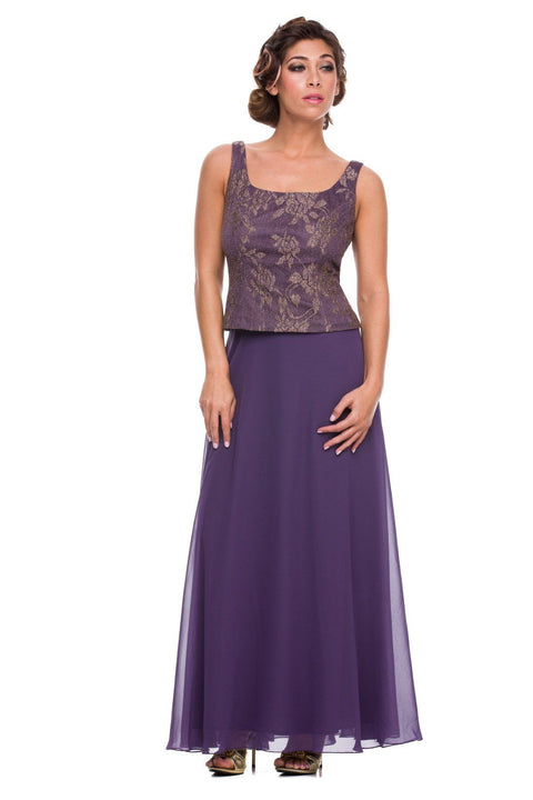 Long Lace Top Sheer Jacket Dress by Nox Anabel 5076