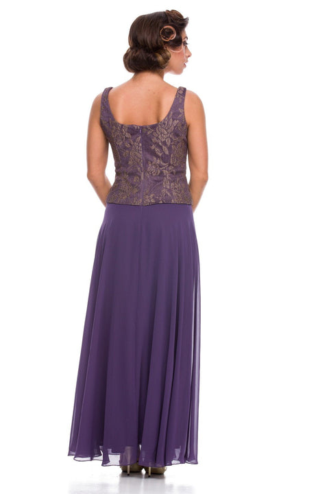 Long Lace Top Sheer Jacket Dress by Nox Anabel 5076