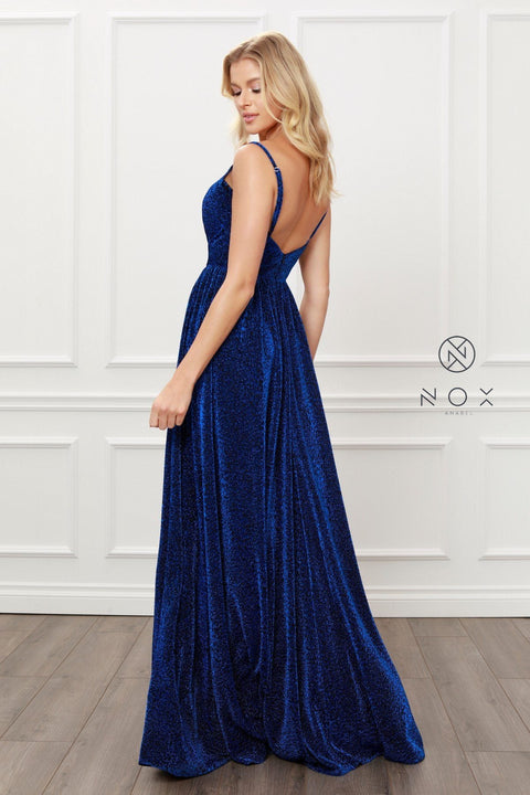 Long Print Leopard V-Neck Dress by Nox Anabel R356