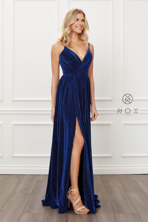 Long Print Leopard V-Neck Dress by Nox Anabel R356