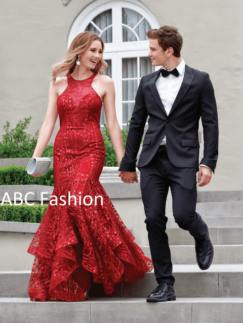 Long Mermaid Dress with Glitters and Rhinestones by Nox Anabel T153