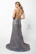 Long Mermaid Metallic Dress with Corset Back by Nox Anabel R273
