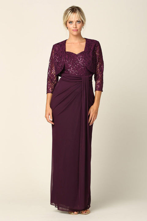 Long Mother of the Bride 2 Piece Formal Bolero Dress Sale by Eva Fashion