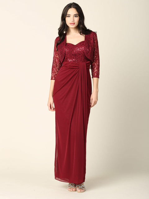 Long Mother of the Bride 2 Piece Formal Bolero Dress Sale by Eva Fashion – alternate view 3