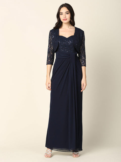 Long Mother of the Bride 2 Piece Formal Bolero Dress Sale by Eva Fashion – alternate view 4