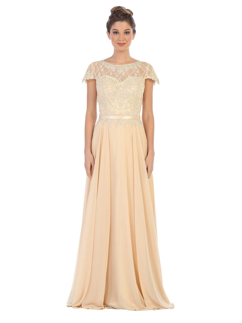 Long Mother of the Bride and Groom Beaded Chiffon Formal Gown
