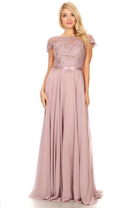 Long Mother of the Bride and Groom Beaded Chiffon Formal Gown