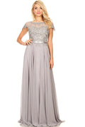Long Mother of the Bride and Groom Beaded Chiffon Formal Gown