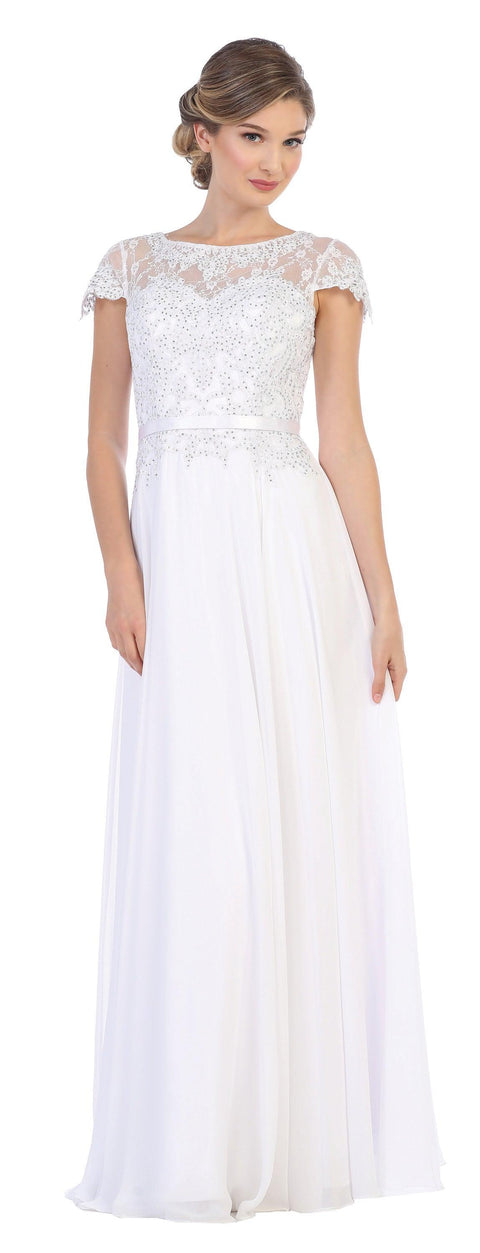 Long Mother of the Bride and Groom Beaded Chiffon Formal Gown